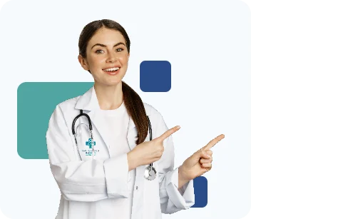 Doctora brindando orientación médica en H&J Salud